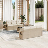 vidaXL 7-Piece Lounge Set with Cushions Poly Rattan Black