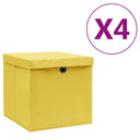 vidaXL Opbergboxen 4 st 28x28x28 cm tissu non tissé noir