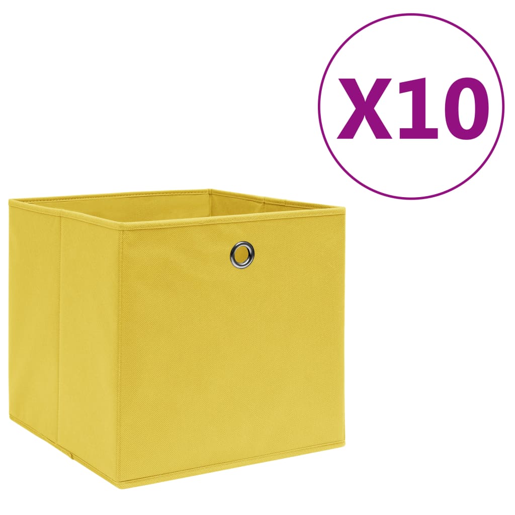 vidaXL Opbergboxen 4 st 28x28x28 cm nonwoven stof zwart