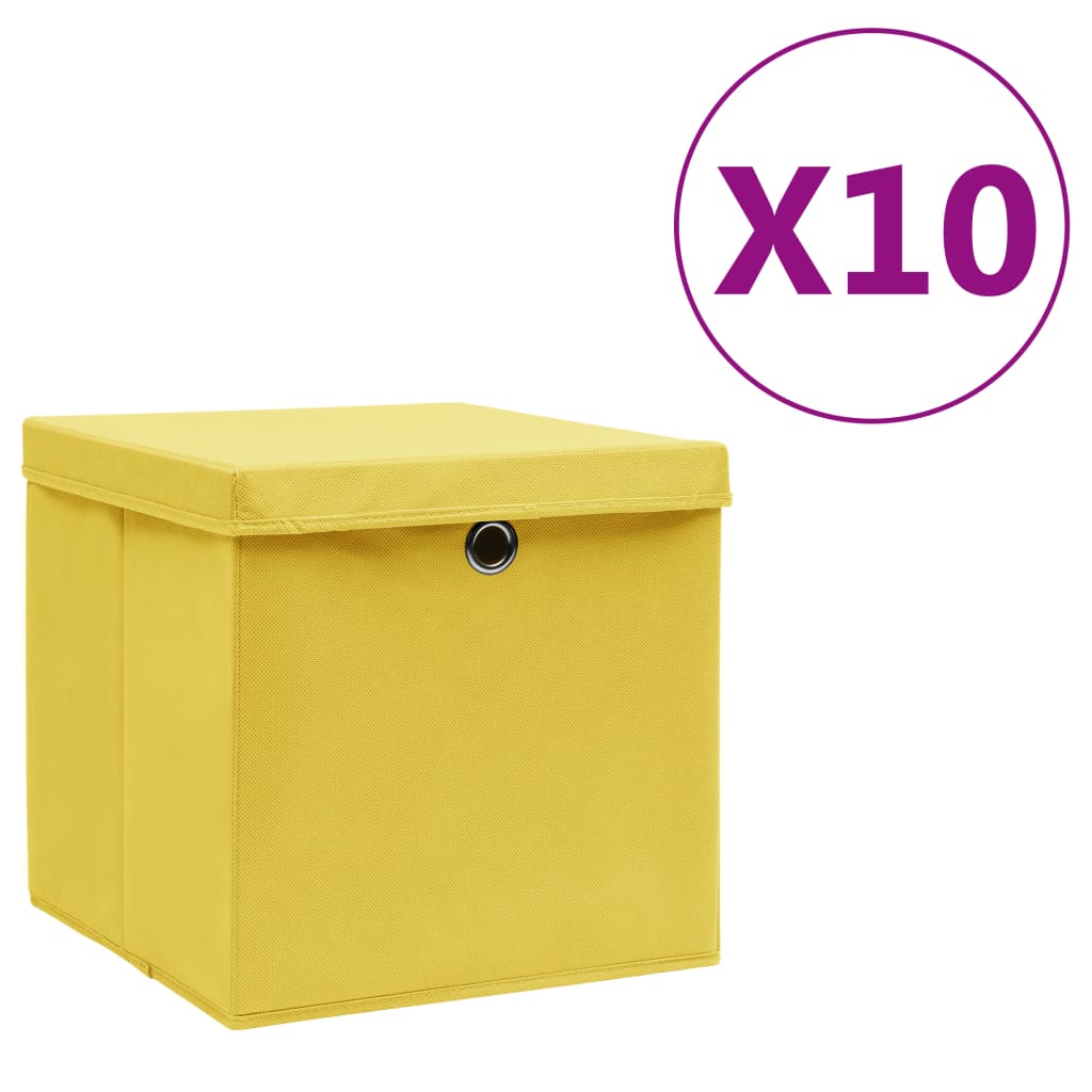 vidaXL Opbergboxen 4 st 28x28x28 cm nonwoven stof zwart