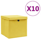 vidaXL Opbergboxen 4 st 28x28x28 cm nonwoven stof zwart