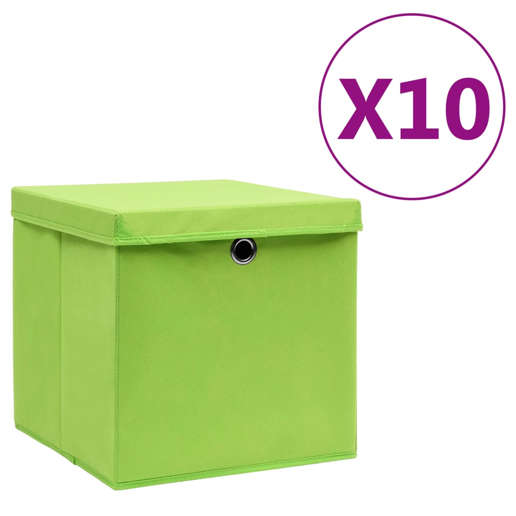 vidaXL Opbergboxen 4 st 28x28x28 cm nonwoven stof zwart