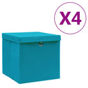 vidaXL Opbergboxen 4 st 28x28x28 cm tissu non tissé noir