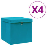 vidaXL Opbergboxen 4 st 28x28x28 cm nonwoven stof zwart