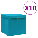 vidaXL Opbergboxen 4 st 28x28x28 cm nonwoven stof zwart