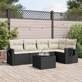 vidaXL 5-piece Lounge Set with Cushions Poly Rattan Black