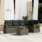 vidaXL 5-piece Lounge Set with Cushions Poly Rattan Black