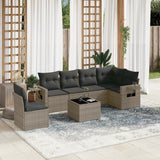 vidaXL 6-delige Loungeset met kussens poly rattan zwart