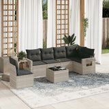 vidaXL 6-delige Loungeset met kussens poly rattan zwart