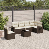 vidaXL 6-delige Loungeset met kussens poly rattan zwart