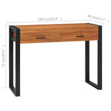 vidaXL Desk with 2 drawers 100x40x75 cm solid teak wood