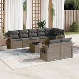 vidaXL 8-delige Loungeset met kussens poly rattan zwart