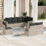 vidaXL 8-delige Loungeset met kussens poly rattan zwart
