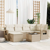 vidaXL 6-delige Loungeset met kussens poly rattan zwart