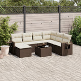 vidaXL 7-delige Loungeset met kussens poly rattan zwart