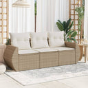 vidaXL 3-Piece Lounge Set with Cushions Poly Rattan Black