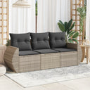 vidaXL 3-Piece Lounge Set with Cushions Poly Rattan Black
