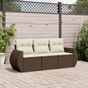 vidaXL 3-Piece Lounge Set with Cushions Poly Rattan Black