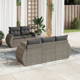 vidaXL 6-delige Loungeset met kussens poly rattan zwart
