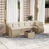 vidaXL 8-delige Loungeset met kussens poly rattan zwart