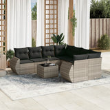 vidaXL 9-delige Loungeset met kussens poly rattan zwart