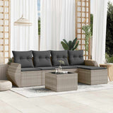 vidaXL 5-delige Loungeset met kussens poly rattan zwart