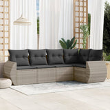 vidaXL 5-delige Loungeset met kussens poly rattan zwart
