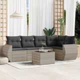 vidaXL 5-delige Loungeset met kussens poly rattan zwart