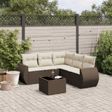 vidaXL 5-delige Loungeset met kussens poly rattan zwart