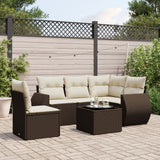 vidaXL 5-delige Loungeset met kussens poly rattan zwart