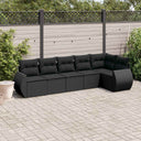 vidaXL 6-piece Lounge Set with Cushions Poly Rattan Black