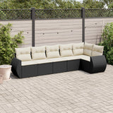 vidaXL 6-piece Lounge Set with Cushions Poly Rattan Black