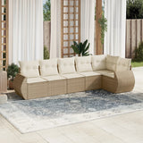 vidaXL 6-piece Lounge Set with Cushions Poly Rattan Black