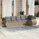 vidaXL 6-piece Lounge Set with Cushions Poly Rattan Black