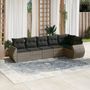 vidaXL 6-piece Lounge Set with Cushions Poly Rattan Black