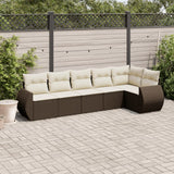 vidaXL 6-piece Lounge Set with Cushions Poly Rattan Black