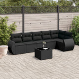 vidaXL 6-piece Lounge Set with Cushions Poly Rattan Black