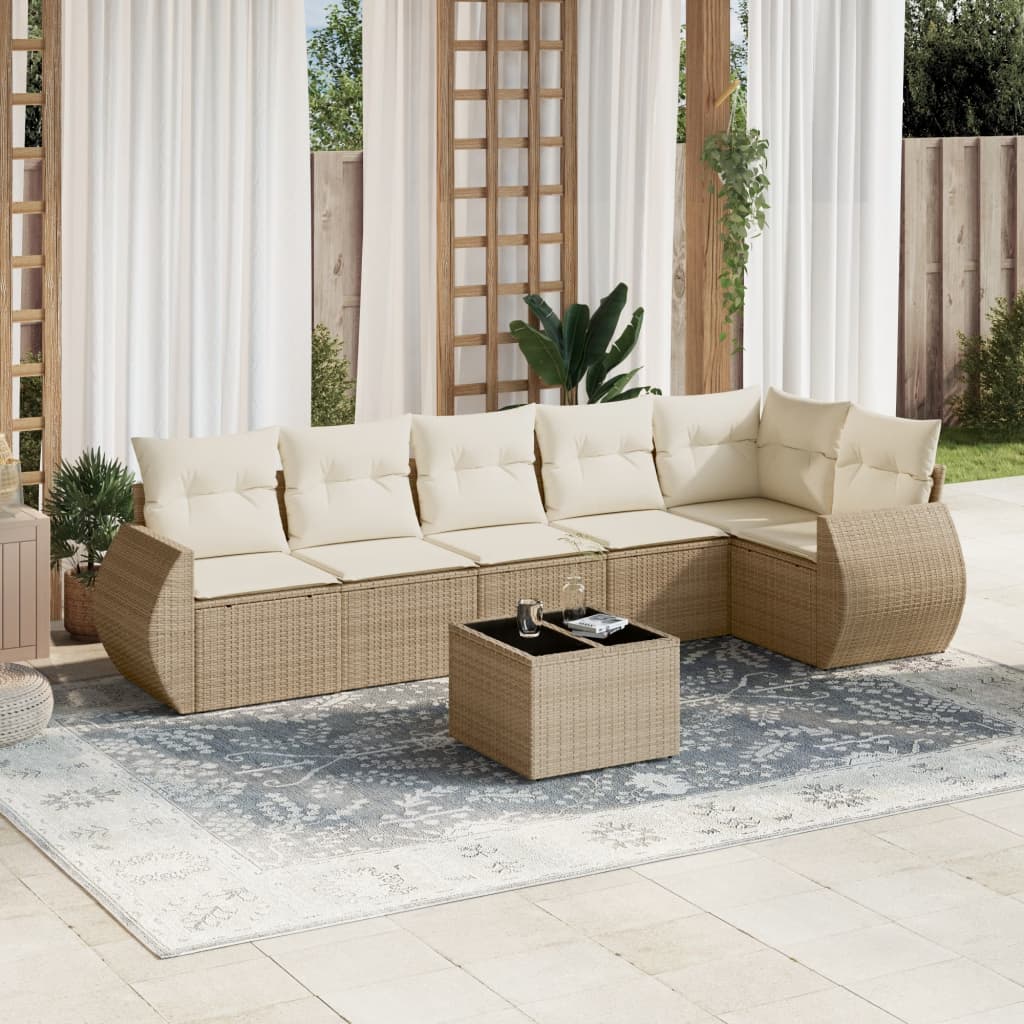 vidaXL 6-piece Lounge Set with Cushions Poly Rattan Black