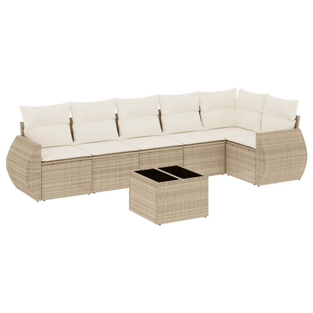 vidaXL 6-piece Lounge Set with Cushions Poly Rattan Black