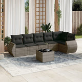 vidaXL 6-piece Lounge Set with Cushions Poly Rattan Black