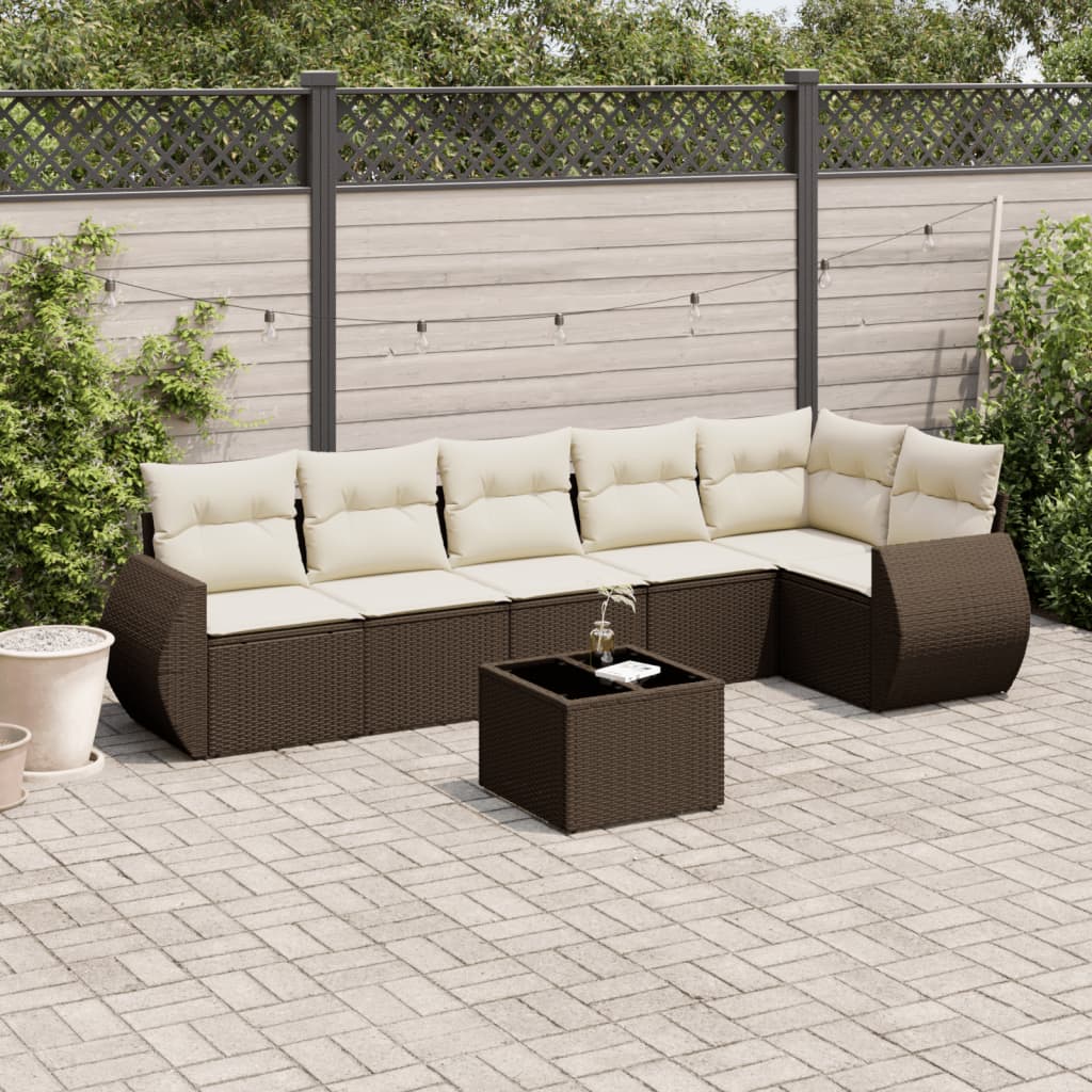 vidaXL 6-piece Lounge Set with Cushions Poly Rattan Black
