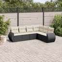 vidaXL 6-Piece Lounge Set with Cushions Poly Rattan Black