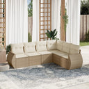 vidaXL 6-Piece Lounge Set with Cushions Poly Rattan Black