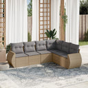 vidaXL 6-Piece Lounge Set with Cushions Poly Rattan Black