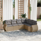 vidaXL 6-Piece Lounge Set with Cushions Poly Rattan Black