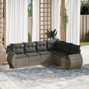 vidaXL 6-Piece Lounge Set with Cushions Poly Rattan Black