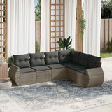 vidaXL 6-Piece Lounge Set with Cushions Poly Rattan Black