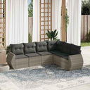 vidaXL 6-Piece Lounge Set with Cushions Poly Rattan Black