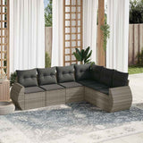 vidaXL 6-Piece Lounge Set with Cushions Poly Rattan Black