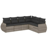 vidaXL 6-Piece Lounge Set with Cushions Poly Rattan Black